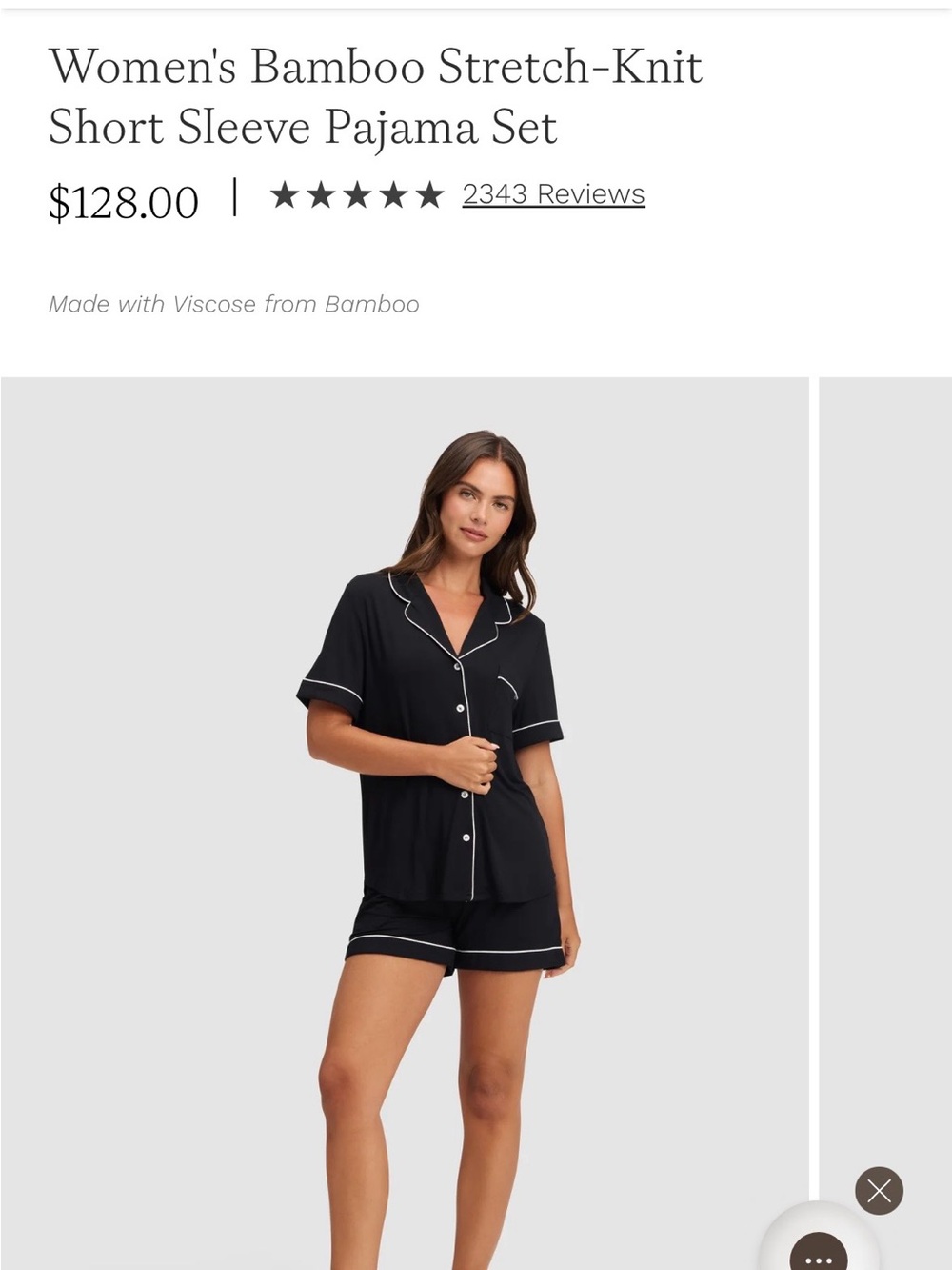 Cozy Earth Women's Bamboo Short Sleeve Pajama Set - NWT originally $128